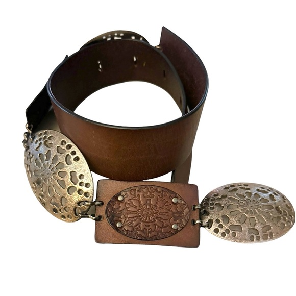 CHICO’S BROWN LEATHER M / L - Picture 4 of 6